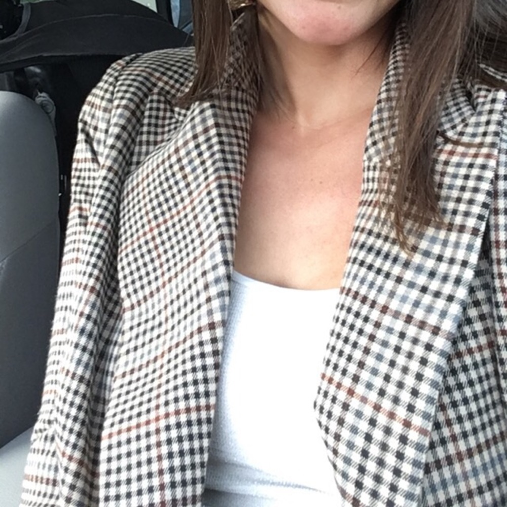 Plaid oversized blazer